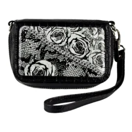 Wrist Bag Cell Phone holder White Rose Chain artwork