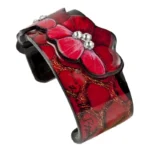 Cuff Narrow – Red Flower Lace 3D