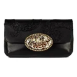 Fashion Clutch – Black – Gold Hardware