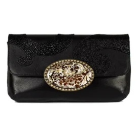 Fashion Clutch – Black – Gold Hardware