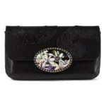 Fashion Clutch – Black – Silver Hardware