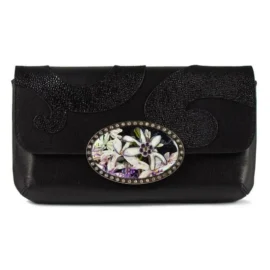 Fashion Clutch – Black – Silver Hardware