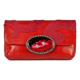 Fashion Clutch – Red – Red Snake Lace Magnafab