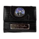 Wallet – Black Leather – Silver Hardware – Martini Time Mini-Magnafab