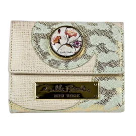 Wallet -Metallic Gold-Leather – Gold Hardware – Rose Gold Scrolls Mini-Magnafab