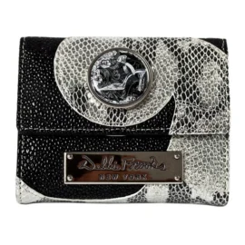 Wallet – Metallic silver Leather – Diamond Shoe Mini-Magnafab