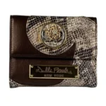 Wallet – Olive Leather – Gold Hardware – Crystal Safari Mini-Magnafab