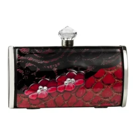 Short Clutch – Red Snake Lace