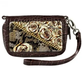Wirst Bag Cell Phone holder – Brown Rose Chain