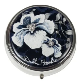 Pill Box – Black and White Flower
