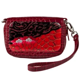Wrist Bag Cell Phone Holder – Red Snake Lace