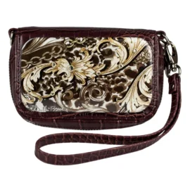 Wrist Bag Cell Phone Holder – Brown Paisley