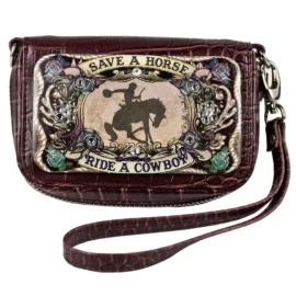 Wrist Bag cell phone holder – Brown – Ride a Cowboy