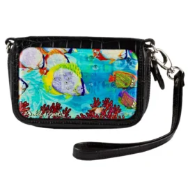 Wrist Bag cell phone holder – Black – Tropical Fish