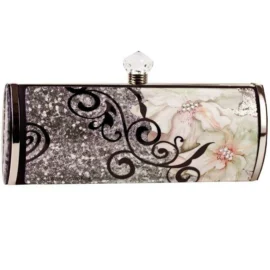Long Clutch – Art Nouveau – Silver Flower Vine