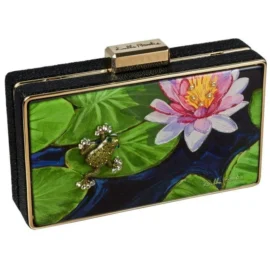 Box Clutch – Gold Hardware – Frog