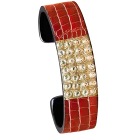 Nano Cuff- Red Leather Bling
