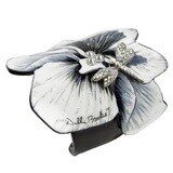 Cuff Wide – Black and White Flower Dragonfly