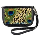 Wrist Bag Cell Phone Holder – Leopard Peacock