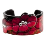 Cuff Narrow – Red Flower Lace 3D
