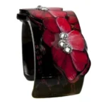 Cuff Narrow – Red Flower Lace 3D