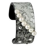Cuff Narrow – Black and White Pearls