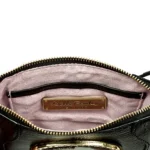 Tiny Shoulder – Black Leather – Gold Hardware – Blue Butterfly Magnafab