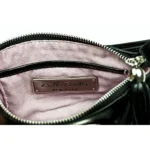 Tiny Shoulder – Black Leather – Silver Hardware – Tahiti Flower Magnafab