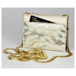 Wallet -Metallic Gold-Leather – Gold Hardware – Rose Gold Scrolls Mini-Magnafab