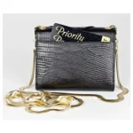 Wallet – Black Leather – Gold Hardware – Frog Mini-Magnafab