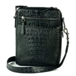 Crossbody Bag – Croc Emboss – Silver Hardware – Face Magnafab