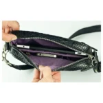 Crossbody Bag – Croc Emboss – Silver Hardware – Face Magnafab