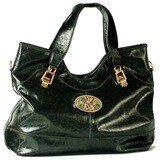 Slouch Bag – Black with gold Hardware – Leopard Magnafab