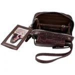 Wrist Bag Cell Phone Holder – Red Wicker Flower