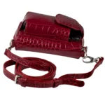 Wrist Bag Cell Phone Holder – Red Wicker Flower