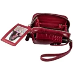 Wrist Bag Cell Phone Holder – Red Wicker Flower