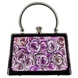 Large Petite – Black Satin – Lavendar Flowers Luxury Edition