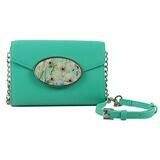 Fashion Cross Body – Teal – Aqua White Flowers