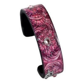 Nano Cuff – Pink Tooled Leather