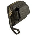 Tech Case – Black with Gold snake – Gold Flower Vine