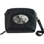 Tech Case – Black with Silver snake – Silver Flower Vine