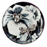 Mini-Magnafabs – Black and White Flower