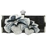 Long Clutch – Black and White Flower