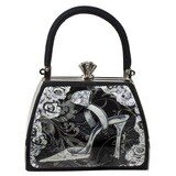Petite Sassy – Black Satin – Diamond Shoe