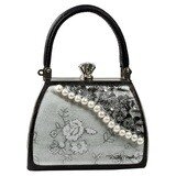 Petite Sassy – Black Leather – Black and White Pearls Luxury Edition