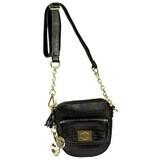Cross Body and Hip bag – Black Leather – Gold Hardware – Crystal Safari Mini-Magnafab