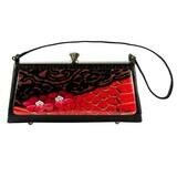 Long Petite – Black Leather – Red Snake Lace