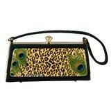 Long Petite – Black Satin – Leopard Peacock