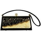 Long Petite – Black Satin – Almond Snake Lace