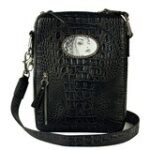 Crossbody Bag – Croc Emboss – Silver Hardware – Face Magnafab